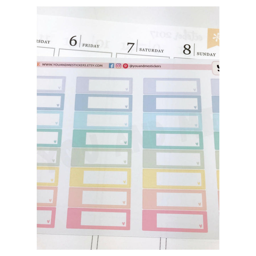 Quarter Box | Label Stickers |  Planner stickers | Pastel Stickers | Appointment Labels | Erin Condren Planner | Happy Planner | BS15