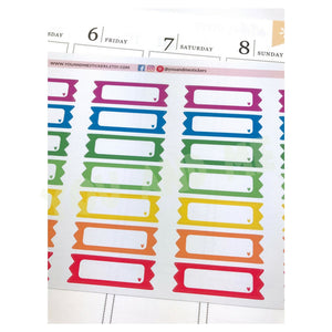 Quarter Box | Label Stickers |  Planner stickers | Appointment Sticker | Rainbow Stickers | Erin Condren | ECLP | Happy Planner | BS64