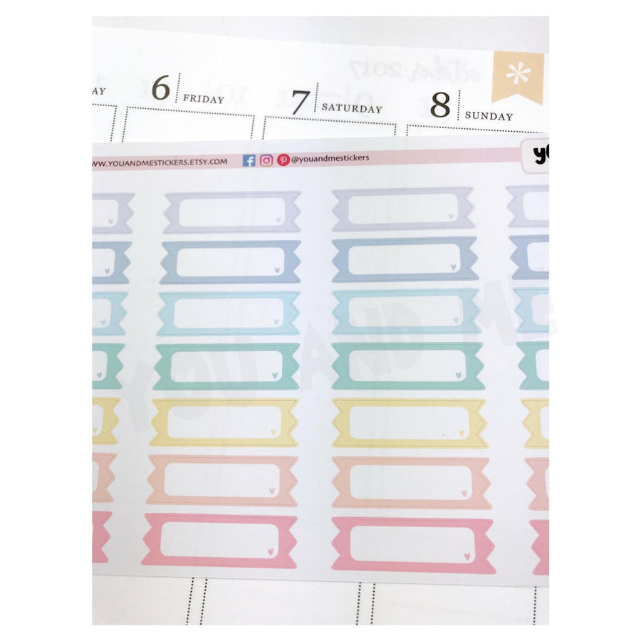 Quarter Box | Label Stickers |  Planner stickers | Rainbow Stickers | Vertical | Erin Condren | Happy Planner | BS65