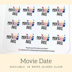 Movie Stickers | Planner Stickers | Erin Condren | Happy Planner | CS47
