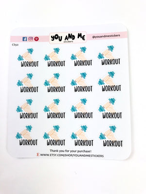 Workout Stickers |Planner Stickers | Erin Condren | Happy Planner | CS50
