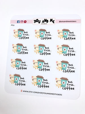 But first Coffee Stickers | Character Stickers | AS33