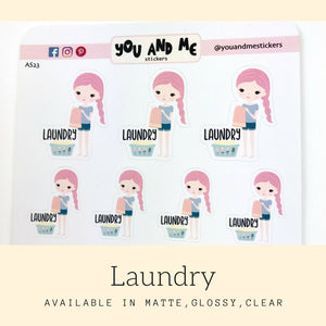 Laundry | Character Stickers | Katie | Erin Condren | AS23