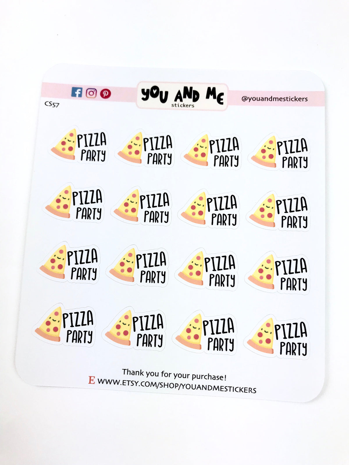 Pizza Stickers | Kawaii Stickers | Planner Stickers | Erin Condren | C