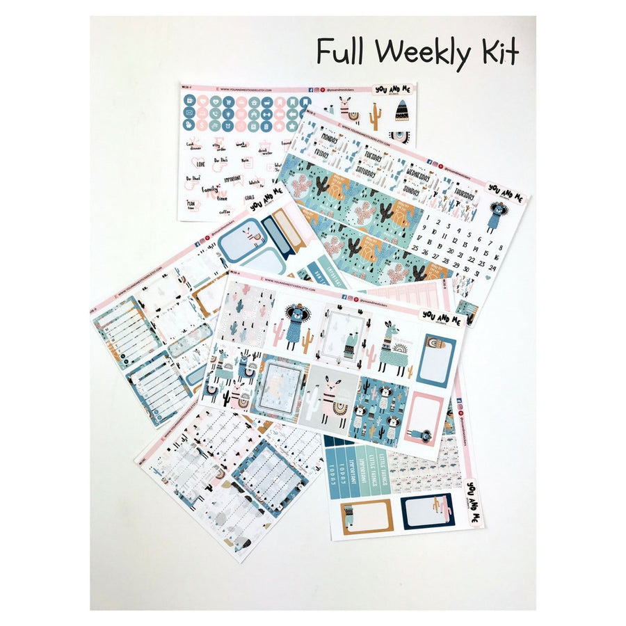 Weekly Kit | Llama Sticker | Erin Condren | Planner Stickers | WK38