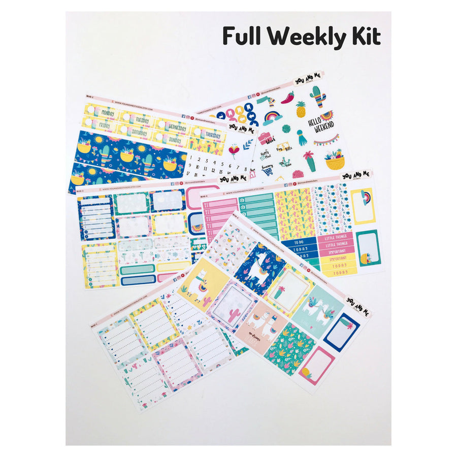 Weekly Kit | Llama Sticker | Planner Sticker | Erin Condren | WK40