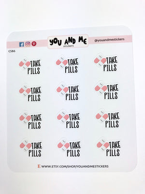 Medicine Stickers | Kawaii Stickers | Planner Stickers | Erin Condren | CS86