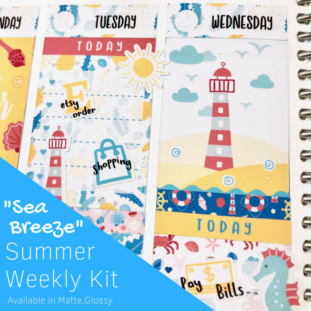 Weekly Kit | Summer Sticker | Erin Condren | Planner Stickers | WK42